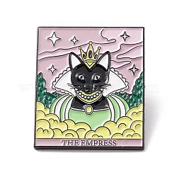 皇后の言葉エナメルピン  バックパックの服のための猫のタロット合金バッジ  電気泳動黒  クラウン模様  30.5x25.5x1.5mm  ピン：1mm