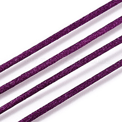 Нейлоновая нить, гремучий атласный шнур, фиолетовые, 1.0 мм, около 76.55 ярда (70 м) / рулон