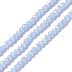 Fili di perle di vetro sfaccettate (32 sfaccettatura)., tondo, blu fiordaliso, 4mm, Foro: 1 mm, circa 99~107pcs/filo, 14.09~15.43'' (35.8~39.2 cm)