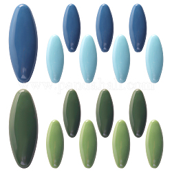 CRASPIRE 16Pcs 8 Color Plastic Blank Oval Brooch Pins, Scarf Hijab Lapel Pin Buckles for Ladies Hair Dressing Accessories, Green, 36x13.5x9mm, 2Pcs/color
