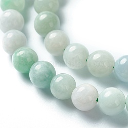 Perles de jadéite naturel brins, ronde, Grade a, 8mm, Trou: 1mm, Environ 50 pcs/chapelet, 15.75 pouce (40 cm)