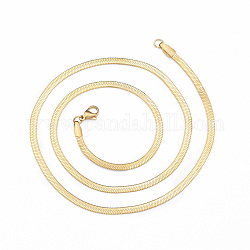 304 Stainless Steel Herringbone Chains Necklace for Men, Golden, 19.69 inch(50cm), Wide: 3mm
