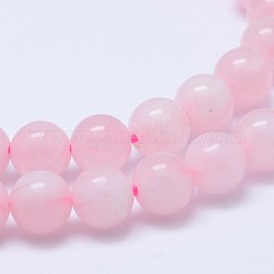 Natürliche madagascar Rosenquarz Perlen Strads, Klasse ab, Runde, 6 mm, Bohrung: 0.8 mm, ca. 65 Stk. / Stränge, 15~16 Zoll