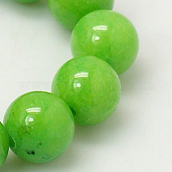 Chapelets de perles rondes en jade de Mashan naturelle, teinte, vert clair, 4mm, Trou: 1mm, Environ 98 pcs/chapelet, 15.7 pouce