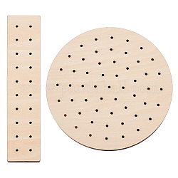 Assemblage de boucle d'oreille en contreplaqué de tilleul cuisson revêtement de résine d'étanchéité support de gabarit, outil en pâte polymère, plat rond/rectangle, bisque, 11.95~14.5x3.15~11.95x0.95 cm, 2 pièces / kit