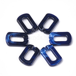 Acryl-Verknüpfung Ringe, Quick-Link-Anschlüsse, zur Herstellung von Schmuckketten, Nachahmung Edelstein-Stil, Oval, dunkelblau, 30.5x20x5 mm, Bohrung: 17.5x8 mm, etwa: 220 Stk. / 500 g