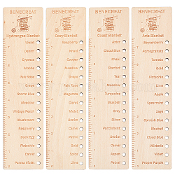 Wood Temperature Blanket Reusable Color Chart, Rectangle, Old Lace, 24x6x0.3cm, Hole: 4.5mm, 4pcs/set