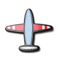 Непрозрачные акриловый кабошоны, самолет, голубой, 28.5x30x1.7 мм