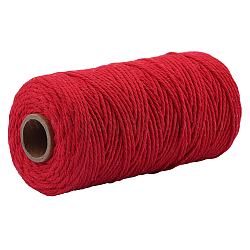 Filo di cotone da 100 metro a 2 capi, cavo macramè, fili decorativi, per l'artigianato fai da te, rosso, 2mm