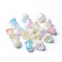 Two Tone Opaque Acrylic Beads, Mixed Color, 8x8x11mm, Hole: 1.5mm
