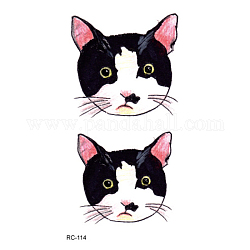 Adesivi di carta per tatuaggi temporanei impermeabili rimovibili a tema animale, modello del gatto, 10.5x6cm