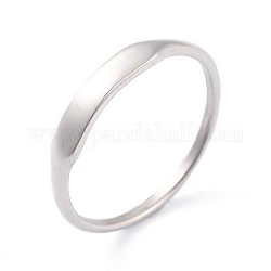 304 кольцо на палец из нержавеющей стали с простой полосой для женщин, цвет нержавеющей стали, размер США 8~10 (18.1~20.6 мм)