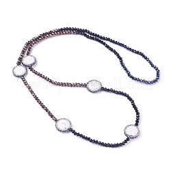 Natürliche howlite Perlenketten, mit Strass und Glas, 30.7 Zoll (78 cm)
