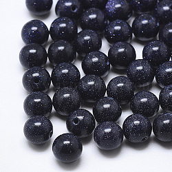 Synthetischen blau Aventurin Perlen, Hälfte gebohrt, Runde, 12 mm, Halb Loch: 1.2 mm