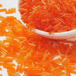 Abalorios de vidrio bugle, abalorios de la semilla, naranja, tamaño: aproximamente 1.8 mm de diámetro, agujero: 0.6 mm, aproximamente 1102 unidades / 50 g