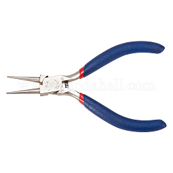 Jewelry Pliers, #50 Steel(High Carbon Steel) Round Nose Pliers, Midnight Blue, 125x85mm