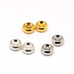 Rondelle Brass Spacer Beads, Mixed Color, 6x3mm, Hole: 1.5mm