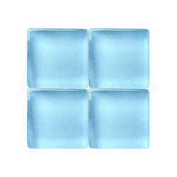 Glas cabochons, Mosaikfliesen, für Heimdekoration oder Basteln, Viereck, Licht Himmel blau, 10x10x3.5 mm, ca. 1200 Stk. / 1000 g