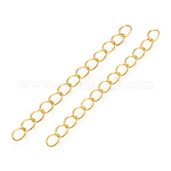 Iron Chain Extender, Curb Chains, Nickel Free, Golden, 70mm, Link: 5~5.5x3.5~4x0.5mm
