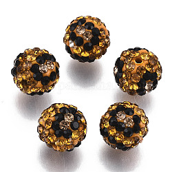 Polymer Ton Strass Perlen, pflastern Discokugel-Korn, Runde, Light Colorado Topaz, pp13 (1.9~2 mm), 6 Reihe Strass, 10 mm, Bohrung: 1.5 mm
