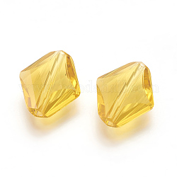 Imitazione branelli di cristallo austriaco, grado aaa, sfaccettato, rombo, oro, 14~14.5x12x5~7mm, Foro: 0.9~1 mm