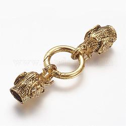 Легкосплавные пружинные кольца, уплотнительные кольца, с мозг конец, слон, античное золото , 6 датчик, 76 мм, отверстие : 8 мм