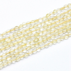 Limone naturale perle di quarzo fili, sfaccettato, rotondo e piatto, 4~4.5x2.5~3mm, Foro: 0.7 mm, circa 104~109 pcs/filo, 15.35 pollice (39 cm)