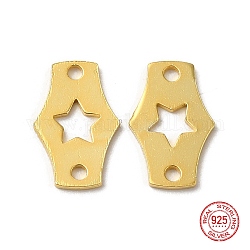 925 link in argento sterling, schede catena, oro, 10x6.5x0.5mm, Foro: 1 mm