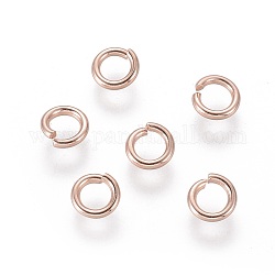 304 из нержавеющей стали открыты кольца прыжок, розовое золото , 18 датчик, 5x1 мм, внутренний диаметр: 3 мм
