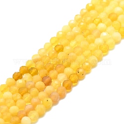 Natürliche gelb Opalkorne Stränge, facettiert, Runde, 4 mm, Bohrung: 0.8 mm, ca. 108 Stk. / Strang, 15.16''~15.55'' (38.5~39.5 cm)
