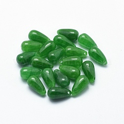 Natürliche myanmarische Jade / burmesische Jade Anhänger / charms, gefärbt, Träne, 12x6 mm, Bohrung: 1 mm