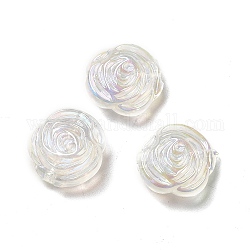 UV-beschichtete transparente Acrylperlen, ab Farbe plattiert, Rose, Transparent, 17x16.5x8 mm, Bohrung: 2 mm