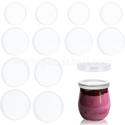 Gorgecraft 24Pcs 4 Style Plastic Bottle Caps Replacement for Glass Pudding Bottle, Bottle Lids, Flat Round, Ghost White, 46~68x9~10mm, Inner Diameter: 45~67mm, 6pcs/style