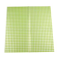 Papier d'emballage cadeau et fleur imperméable, carré avec motif tartan, jaune vert, 580x580mm, 20TIRAGES / sac