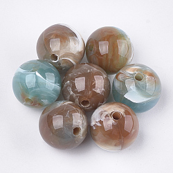 Perline acrilico, stile gemstone imitato, tondo, cammello, 15.5~16x15mm, Foro: 2 mm