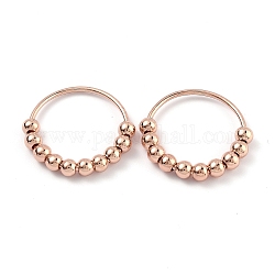 Латунное пальцевое кольцо, с круглых бусин, розовое золото , размер США 8, внутренний диаметр: 18 мм