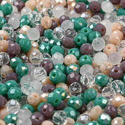 Perle di vetro, sfaccettato, rondelle, cardo, 4x3mm, Foro: 0.4 mm, circa 820pcs/60g