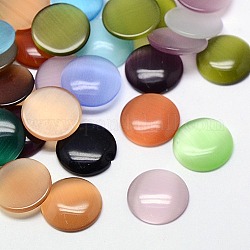 Cat Eye Cabochons, Half Round, Mixed Color, 3x2mm