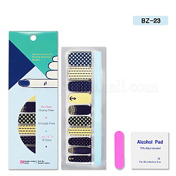 Nail Art Stickers, For Nail Tips Decorations, 1PC Alcohol Pad and 1PC Small Nail File, Midnight Blue, 14.5x7.5cm