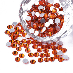 Glass Flat Back Rhinestone Cabochons, Back Plated, Faceted Half Round, Hyacinth, SS12, 3~3.2x1.5mm, about 1440pcs/bag