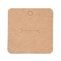 空白のクラフト紙の指リング ディスプレイ カード  正方形  バリーウッド  6x6x0.05cm  穴：6mm