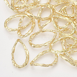 Lega di rings collega, lacrima, oro chiaro, 27x16x3mm, diametro interno: 22x10.5mm