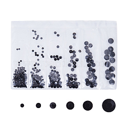 Rhinestone della resina di arte del chiodo della decorazione accessori, mezzo tondo, nero, 2~6.5x1~2.5mm
