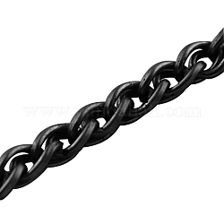 Iron Wheat Chains, Foxtail Chain, Unwelded, with Spool, Twist Oval, Gunmetal, 6.5x4x1mm