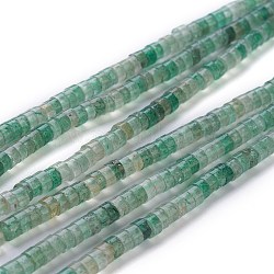 Verde naturale quarzo fragola fili di perline, perline Heishi, Rotondo piatto / disco, 4~4.5x2.5mm, Foro: 0.7 mm, circa 167pcs/filo, 15.43 pollice (39.2 cm)