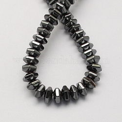 Non magnetici perle ematite sintetico fili, grado a, esagono, nero, 5x4mm, Foro: 1 mm