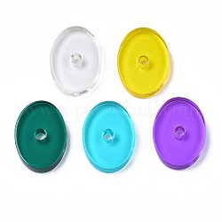 Transparente Acryl Perlen, Oval, Mischfarbe, 16x11.5x2.5~3 mm, Bohrung: 2 mm