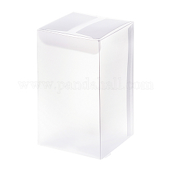 Transparente PVC-Box, Geschenkverpackung für Süßigkeiten, matte Box, für Hochzeitsfeier Babyparty Packbox, Rechteck, weiß, 6x6x10 cm