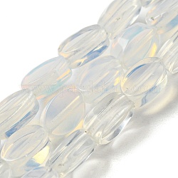 Perline Opalite fili, Oval Piatto, 6~6.5x4~4.5x2.5mm, Foro: 0.6 mm, circa 64pcs/filo, 15.94'' (40.5 cm)