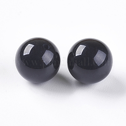 Cuentas de ónix negro natural, medio-perforado, teñido y climatizada, redondo, 9mm, agujero: 1 mm